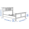 HEMNES Bed frame with mattress, grey stained/Valevåg hard, 140x200 cm