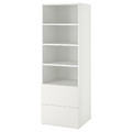 SMÅSTAD / PLATSA Bookcase, white white/with 2 drawers, 60x57x181 cm