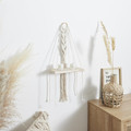 Wall Shelf Boho, small, beige macrama