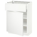 METOD / MAXIMERA Base cabinet with drawer/door, white/Voxtorp matt white, 60x37 cm