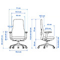 GRÖNFJÄLL Office chair with armrests, Letafors grey/black