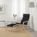 POÄNG Armchair, white stained oak veneer, Knisa black