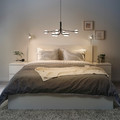 STORSLINGA LED chandelier, 8-armed, black/white, 70x29 cm