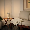 SOLVINDEN LED solar-powered table lamp, lantern/beige, 28 cm