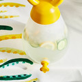 PILLERSTARR Jar with tap, transparent bright yellow, 4 l