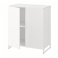 JOSTEIN Shelving unit with doors, in/outdoor/white, 81x44x90 cm