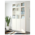 BILLY / OXBERG Bookcase, white, glass, 120x30x237 cm
