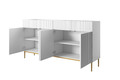 Cabinet with 4 Doors & 4 Drawers Nicole 200cm, matt white, gold legs