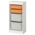 TROFAST Storage combination with boxes, white light orange/grey, 46x30x94 cm