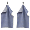 VÄLVÅRDAD Tea towel, blue/white, 45x60 cm, 2 pack