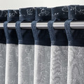 TRYSTÄVMAL Curtains, 1 pair, dark blue/white, 145x300 cm