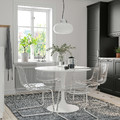 DOCKSTA / TOBIAS Table and 4 chairs, white white/transparent chrome-plated, 103 cm