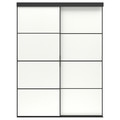 SKYTTA / MEHAMN Sliding door combination, black/double sided white, 152x205 cm
