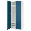 PAX / FYRUDDEN Wardrobe combination, white/blue, 100x60x236 cm