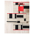 RASTPLATS Rug, flatwoven, handmade beige/black, 170x240 cm