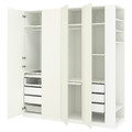 PAX / VIKANES Wardrobe combination, white white/white, 220x60x236 cm