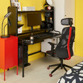 FREDDE / MATCHSPEL Gaming desk and chair, black