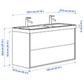 ÄNGSJÖN / BACKSJÖN Wash-stnd w drawers/wash-basin/taps, high-gloss white, 120x48x69 cm