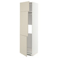 METOD High cab f fridge/freezer w 3 doors, white/Havstorp beige, 60x60x220 cm