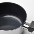MIDDAGSMAT Saucepan with lid, non-stick coating clear glass/stainless steel, 1 l