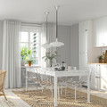 EKEDALEN / TOBIAS Table and 6 chairs, white/transparent chrome-plated, 180/240 cm