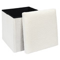 Folding Pouffe, corduroy, white