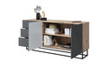 Cabinet with 3 Drawers & 2 Doors 167 cm Asha, metal legs, artisan/rivier stone matt