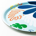 ROSTVINGE Tray, leaf pattern light blue, 43 cm