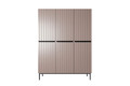 Wardrobe Nicole with Drawer Unit 150 cm, antique pink, black handles and legs
