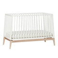 LEANDER Baby Cot LUNA™ 0-3y, White/Oak + Conversion kit