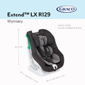 Graco 2in1 Convertible Car Seat Extend R129 Midnight 40-105cm / 0-4y