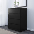MALM Chest of 4 drawers, black-brown, 80x100 cm