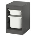 TROFAST Storage combination with boxes, grey/white, 34x44x56 cm