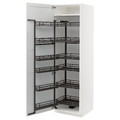 METOD High cabinet with pull-out larder, white/Lerhyttan light grey, 60x60x200 cm