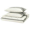 JÄTTEFRÄKEN Duvet cover and 2 pillowcases, white/dark grey, 200x200/50x60 cm