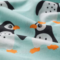 BLÅVINGAD Duvet cover and pillowcase, penguin pattern/light turquoise, 150x200/50x60 cm