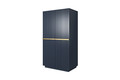 Wardrobe Nicole with Drawer Unit 100 cm, dark blue, gold handles