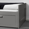BRIMNES Day-bed w 2 drawers/2 mattresses, grey/Vannareid firm, 80x200 cm