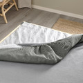 LYNGÖR Divan bed, Valevåg firm/medium firm/light blue dark grey, 180x200 cm