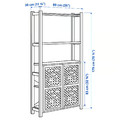 IVAR Shelving unit with doors, pine, 89x30x179 cm