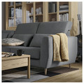 SLATORP 3-seat sofa with chaise longue, Hakebo dark grey
