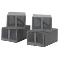 SKUBB Shoe box, dark grey, 22x34x16 cm, 4 pack