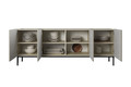 Four-Door Cabinet Nicole 200cm, cashmere, black legs