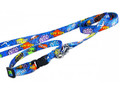 Matteo Dog Leash 30mm, blue graffiti