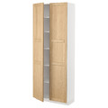 METOD High cabinet with shelves, white/Forsbacka oak, 80x37x200 cm