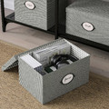 KVARNVIK Storage box with lid, grey, 25x35x20 cm