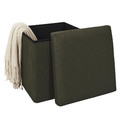 Folding Storage Pouffe Vels Atom, khaki
