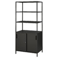 TROTTEN Cabinet with sliding doors, anthracite, 80x55x180 cm