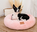 MIMIKO Pets Dog Bed Lair Shaggy Round XL 75cm, pink