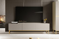 TV Cabinet Nicole 200 cm, cashmere, gold legs